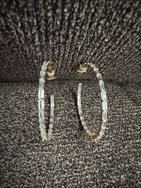 Adornmonde cubic zirconia baguette earrings